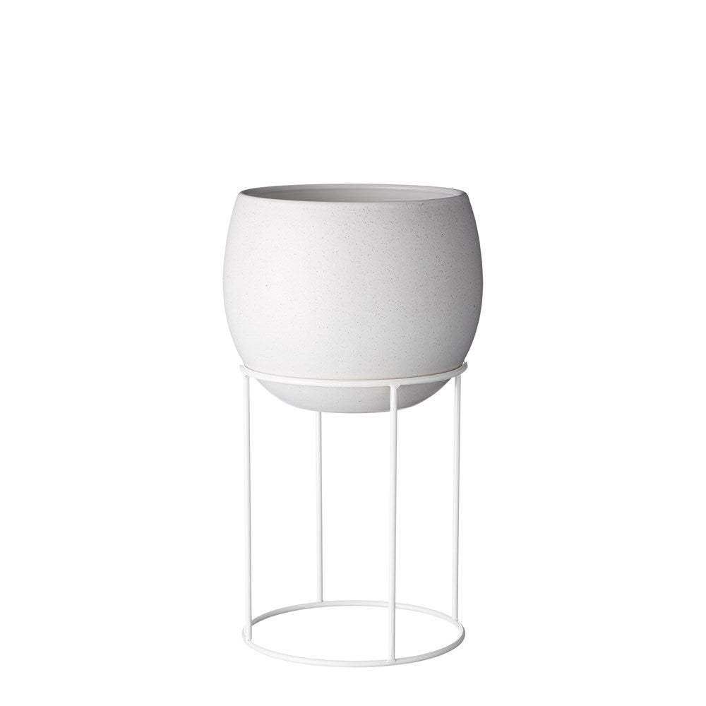 Evergreen Collective Lotus Pot Stand Short White